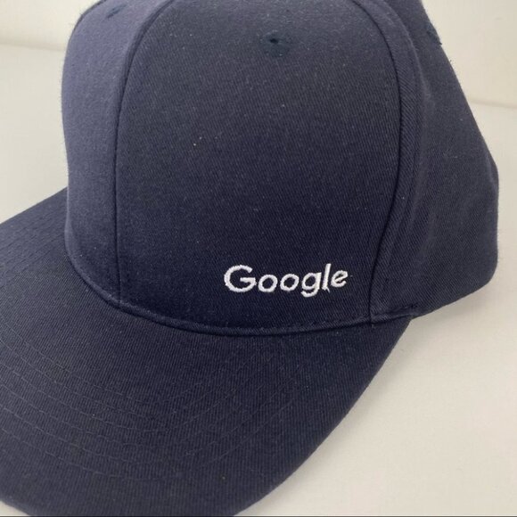 Google‎ Logo Flat Brim Navy SnapBack Hat - Picture 2 of 5